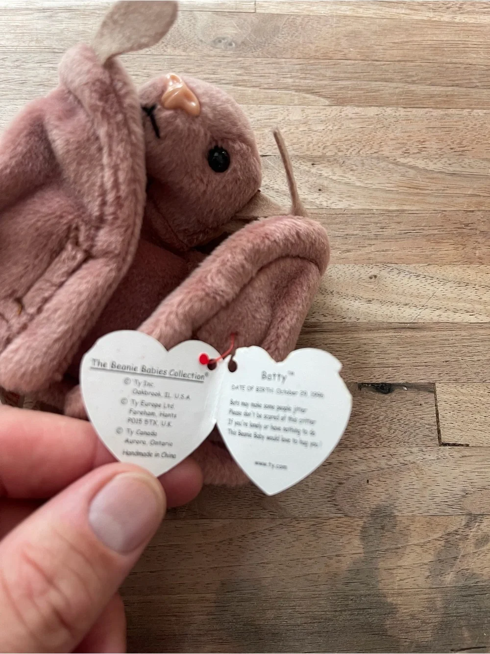 TY Beanie Babies Batty Brown Plush 1996 Vintage